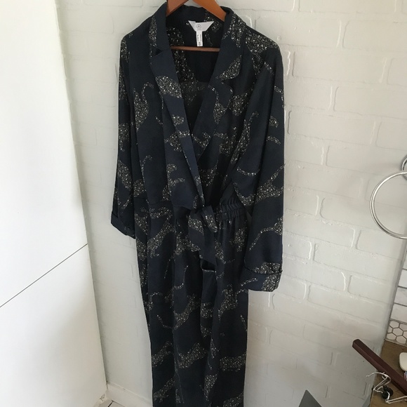 Addition Elle - Navy Leopard Print Jumpsuit with pockets - Plus Size 20 - Picture 1 of 8